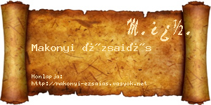 Makonyi Ézsaiás névjegykártya